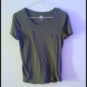 Woman's dark green t-shirt